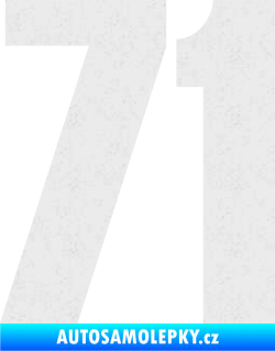 Samolepka Startovní číslo 71 typ 2  Ultra Metalic bílá