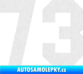 Samolepka Startovní číslo 73 Ultra Metalic bílá