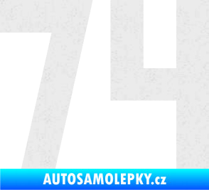 Samolepka Startovní číslo 74 Ultra Metalic bílá