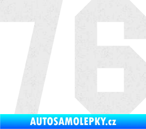 Samolepka Startovní číslo 76 Ultra Metalic bílá
