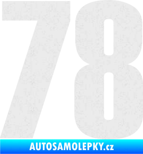 Samolepka Startovní číslo 78 typ 2         Ultra Metalic bílá