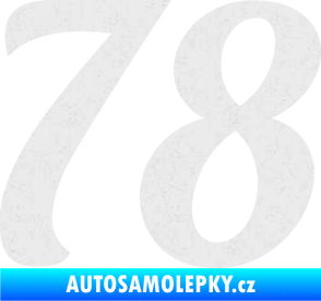 Samolepka Startovní číslo 78 typ 3   Ultra Metalic bílá