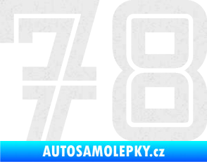 Samolepka Startovní číslo 78 typ 7 Ultra Metalic bílá