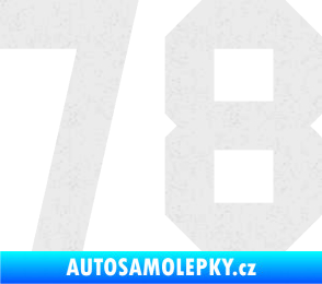 Samolepka Startovní číslo 78 Ultra Metalic bílá