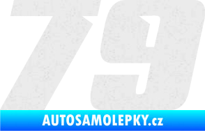 Samolepka Startovní číslo 79 typ 6 Ultra Metalic bílá