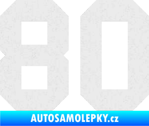 Samolepka Startovní číslo 80 Ultra Metalic bílá