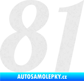Samolepka Startovní číslo 81 typ 3   Ultra Metalic bílá