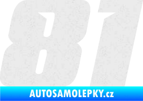 Samolepka Startovní číslo 81 typ 6 Ultra Metalic bílá