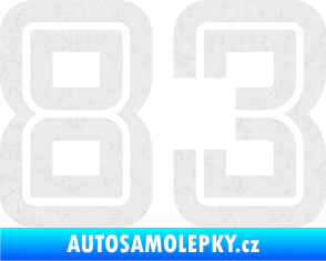 Samolepka Startovní číslo 83 typ 7 Ultra Metalic bílá