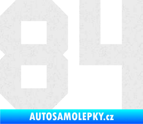 Samolepka Startovní číslo 84 Ultra Metalic bílá