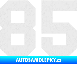 Samolepka Startovní číslo 85 Ultra Metalic bílá