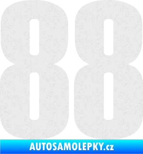 Samolepka Startovní číslo 88 typ 2        Ultra Metalic bílá