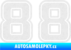 Samolepka Startovní číslo 88 typ 5 Ultra Metalic bílá