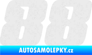 Samolepka Startovní číslo 88 typ 6 Ultra Metalic bílá