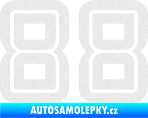 Samolepka Startovní číslo 88 typ 7 Ultra Metalic bílá