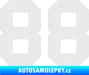 Samolepka Startovní číslo 88 Ultra Metalic bílá