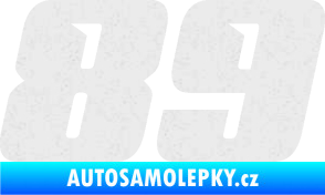 Samolepka Startovní číslo 89 typ 6 Ultra Metalic bílá
