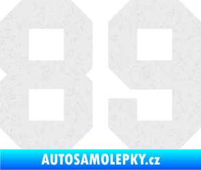 Samolepka Startovní číslo 89 Ultra Metalic bílá