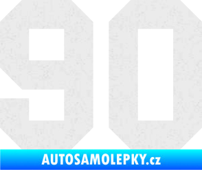 Samolepka Startovní číslo 90 Ultra Metalic bílá