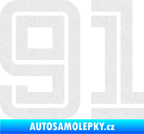 Samolepka Startovní číslo 91 typ 7 Ultra Metalic bílá