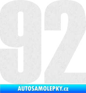 Samolepka Startovní číslo 92 typ 2  Ultra Metalic bílá