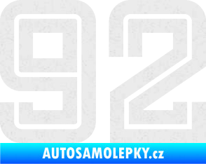Samolepka Startovní číslo 92 typ 7 Ultra Metalic bílá