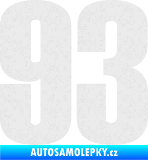 Samolepka Startovní číslo 93 typ 2   Ultra Metalic bílá