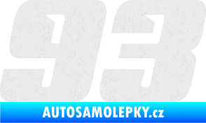 Samolepka Startovní číslo 93 typ 6 Ultra Metalic bílá