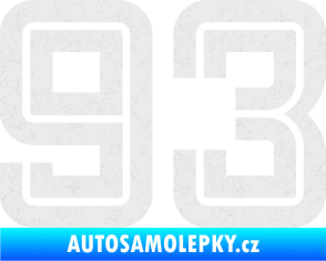 Samolepka Startovní číslo 93 typ 7 Ultra Metalic bílá