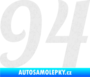 Samolepka Startovní číslo 94 typ 3    Ultra Metalic bílá