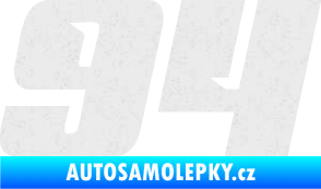 Samolepka Startovní číslo 94 typ 6 Ultra Metalic bílá