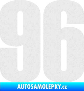 Samolepka Startovní číslo 96 typ 2     Ultra Metalic bílá