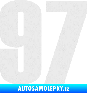 Samolepka Startovní číslo 97 typ 2 Ultra Metalic bílá