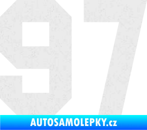 Samolepka Startovní číslo 97 Ultra Metalic bílá