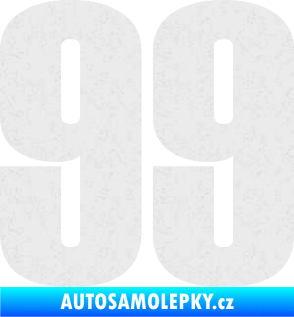 Samolepka Startovní číslo 99 typ 2      Ultra Metalic bílá