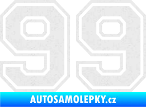 Samolepka Startovní číslo 99 typ 4 Ultra Metalic bílá