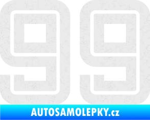 Samolepka Startovní číslo 99 typ 7 Ultra Metalic bílá
