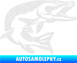 Samolepka Štika 001 pravá Ultra Metalic bílá