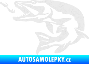 Samolepka Štika 005 levá s návnadou Ultra Metalic bílá