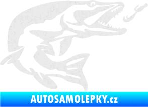 Samolepka Štika 005 pravá s návnadou Ultra Metalic bílá