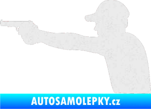 Samolepka Střelec silueta 001 levá Ultra Metalic bílá