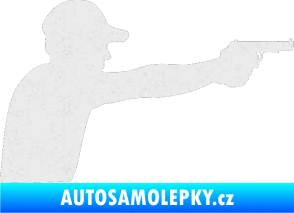 Samolepka Střelec silueta 001 pravá Ultra Metalic bílá