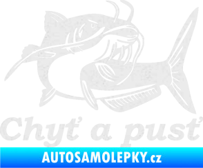 Samolepka Sumec 002 chyť a pusť pravá Ultra Metalic bílá