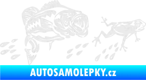 Samolepka Sumec 005 levá se žábou Ultra Metalic bílá