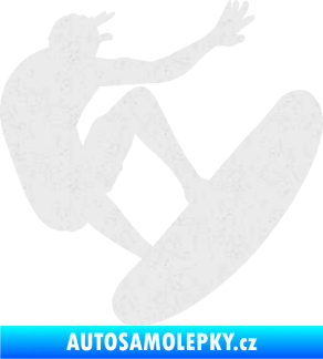 Samolepka Surfař 003 pravá Ultra Metalic bílá