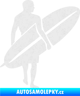 Samolepka Surfař 004 pravá Ultra Metalic bílá
