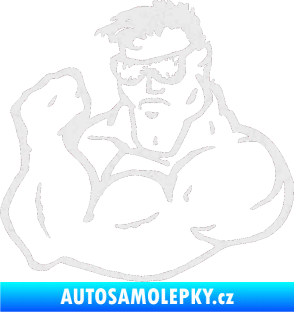 Samolepka Svalovec levá Ultra Metalic bílá