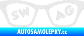 Samolepka Swag nápis v brýlích Ultra Metalic bílá