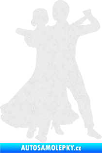 Samolepka Tanec 003 pravá společenský tanec pár Ultra Metalic bílá