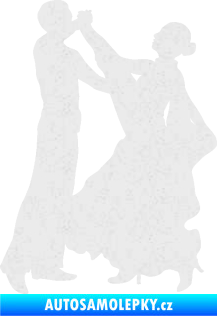 Samolepka Tanec 004 levá společenský tanec pár Ultra Metalic bílá